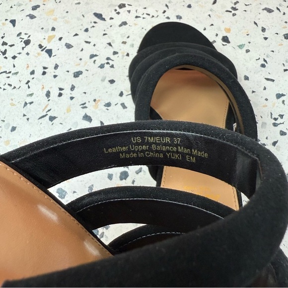 Sam Edelman Yukon Black Suede Strappy Women’s Wedge Cork Sandals Sz 7 - Picture 9 of 11